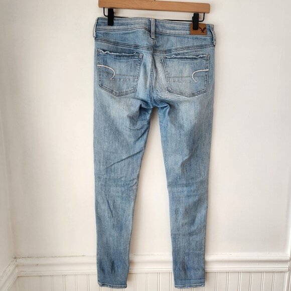 American Eagle Jegging Super Super Stretch Skinny Jeans Light Wash Women's 4 - Picture 2 of 9